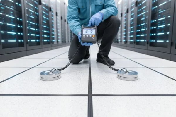 Evaluating anti-static performance for raised access floors in server room environments (ID#1)